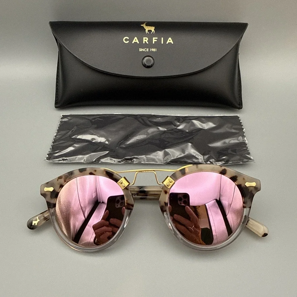 Carfia Ca5395 Authentic tortoise Italian Sunglasses 46-23-145 & Case & Cloth NWT